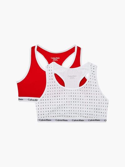 Calvin Klein Ruhák HU560416 | Calvin Klein Modern Cotton Lány Bralette Piros / Fehér